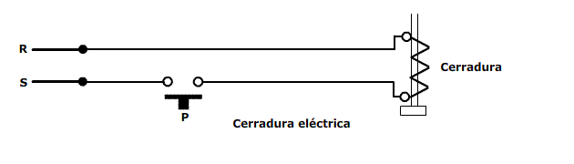 Circuito de una cerradura eléctrica simple